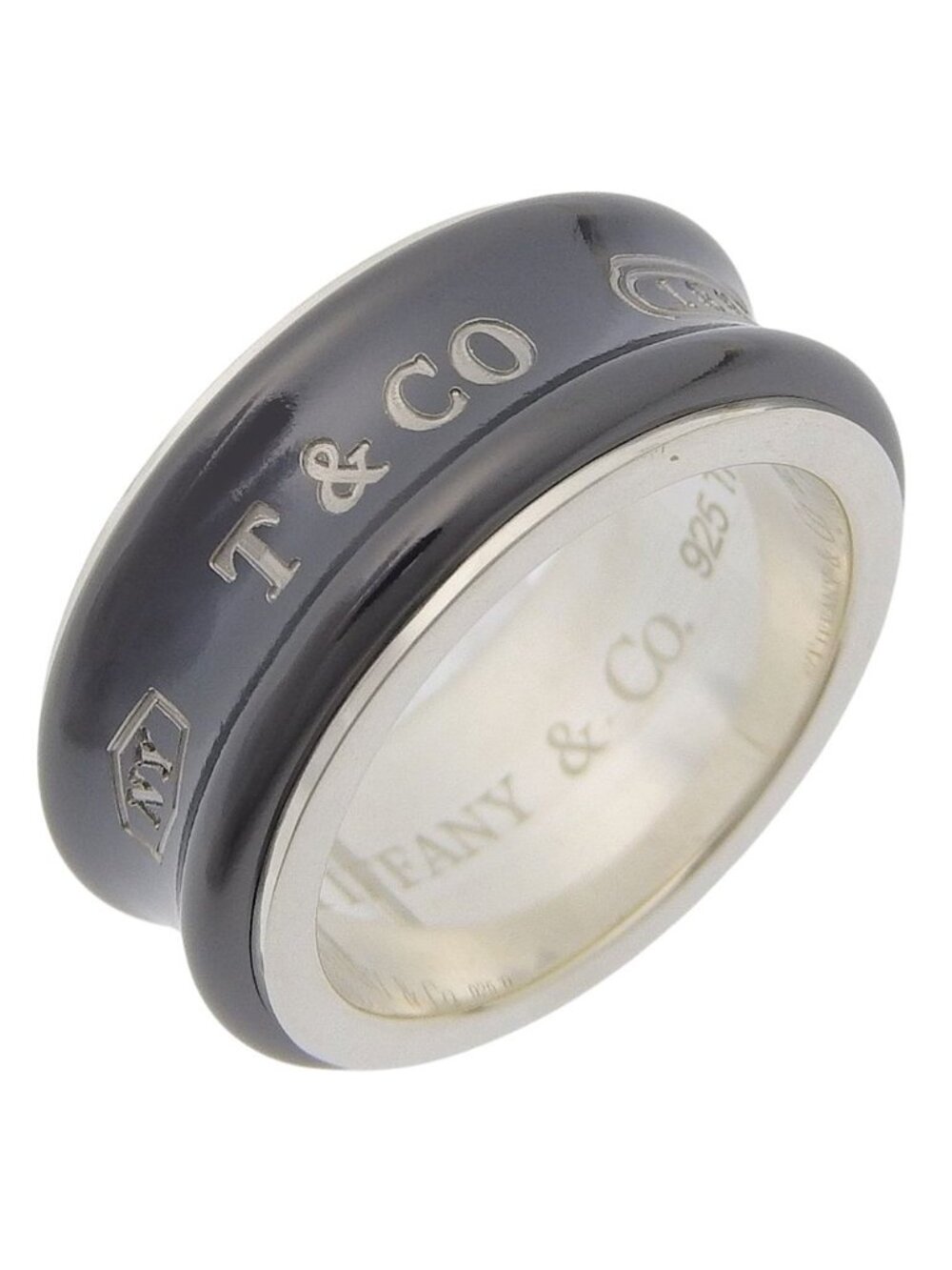 Tiffany & Co 1837 925 Sterling Silver Titanium Ring